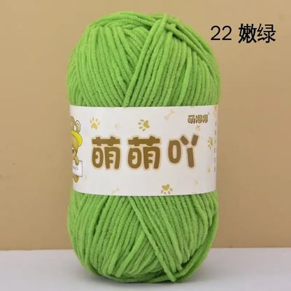 Fil chenille velours 50 g StitchNest™ — spécial amigurumi & crochet (115 m)