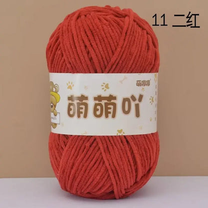 Fil chenille velours 50 g StitchNest™ — spécial amigurumi & crochet (115 m)