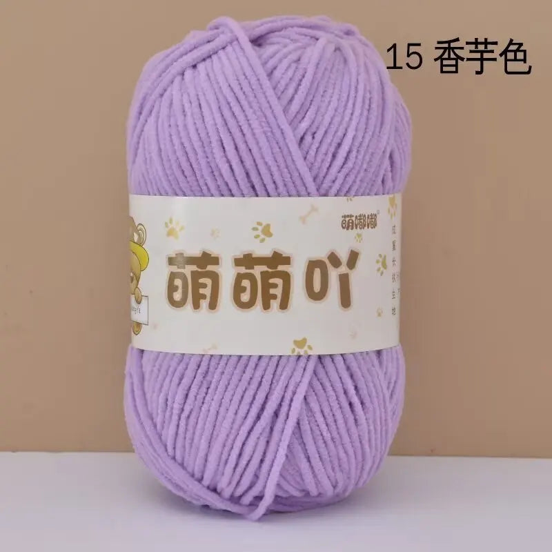 Fil chenille velours 50 g StitchNest™ — spécial amigurumi & crochet (115 m)