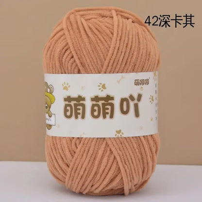 Fil chenille velours 50 g StitchNest™ — spécial amigurumi & crochet (115 m)