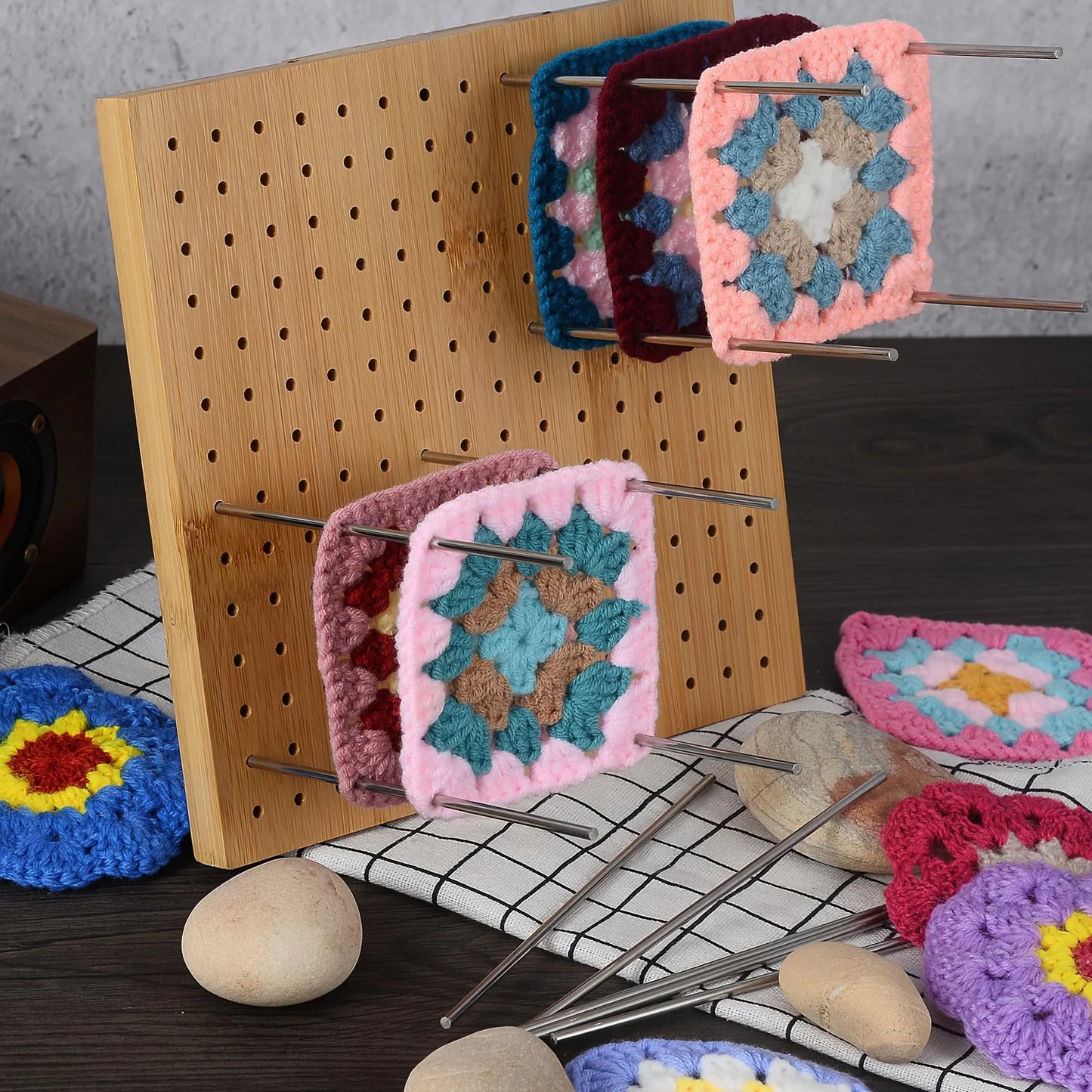 Plaque de blocage pour crochet & tricot StitchNest™ — mise en forme granny squares (2 tailles)
