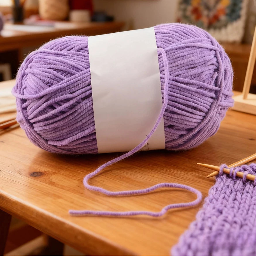 Fil chenille velours 50 g StitchNest™ — spécial amigurumi & crochet (115 m)