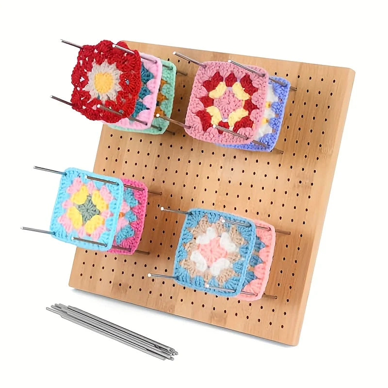 Plaque de blocage pour crochet & tricot StitchNest™ — mise en forme granny squares (2 tailles)