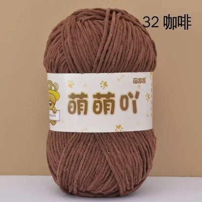 Fil chenille velours 50 g StitchNest™ — spécial amigurumi & crochet (115 m)